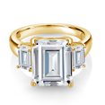 thumbnail image 2 of Gem Stone King 18K Yellow Gold Plated Silver 3-Stone Ring Set with Moissanite (8.52 Cttw) (Size 8), 2 of 3