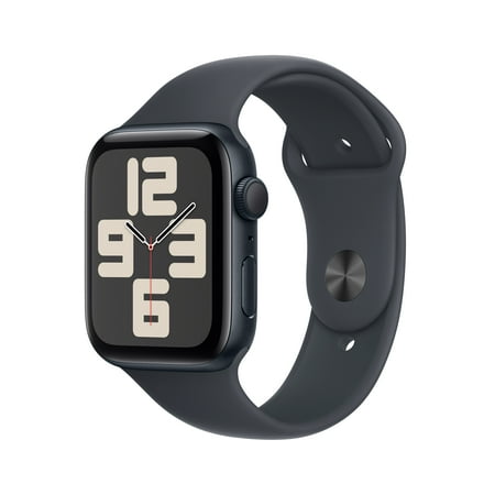 Apple Watch SE (2nd Gen) [GPS 44mm] Smartwatch with Midnight Aluminum Case with Midnight Sport Band - M/L