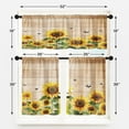 thumbnail image 3 of Farmhouse Sunflowers Kitchen Window Curtains Valance and Tier Set 36 Inch, Summer Floral 3 Piece Set Short Curtains for Window Country Wooden Window Treatment Tiers for Living Room Bedroom, 3 of 5