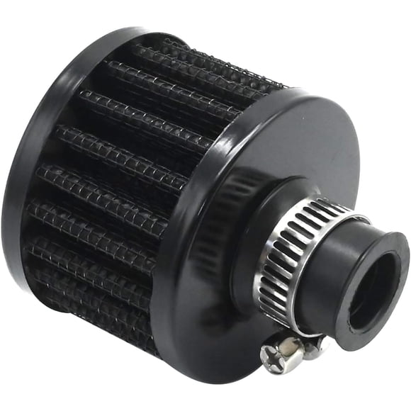 Universal Mini Car Intake Air Filter, 13mm/0.5 inch Air Filter, Crankcase Vent Valve Cover Breather Air Filter, Black