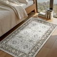 thumbnail image 3 of Rugs for Living Room Area Rug Carpet x Vintage Living Room Rugs for Bedrooms Machine Washable Rug for Dining Room Nusery Floral Distressed Grey Rug, 3 of 7