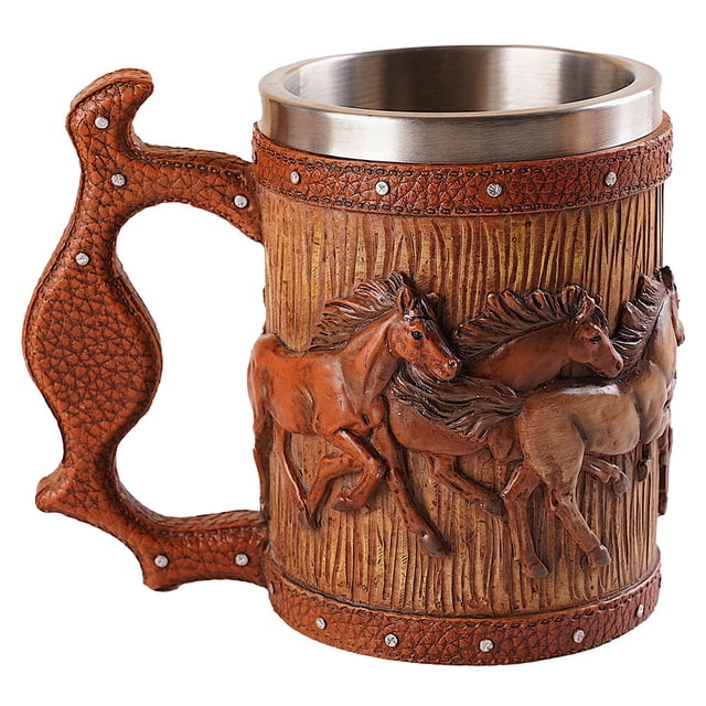 FLhrweasw Vikinga Medieval Con Patrón Caballo Regalo para Doble Capa para Hombres (B)
