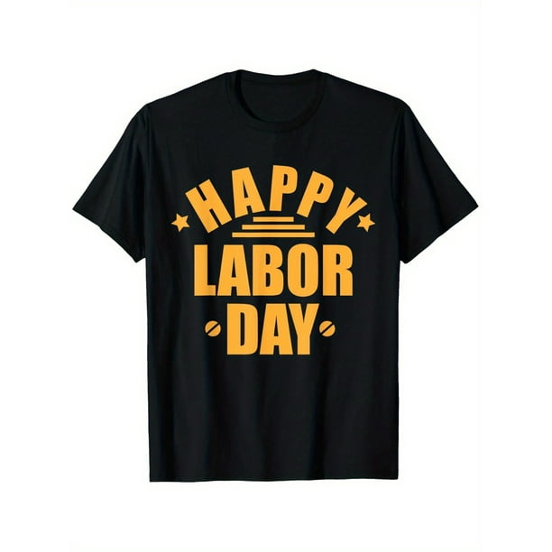 Happy Labor T-ShirtKids Boys Girls Trendy Cotton Tops Short Sleeve, Street Short Sleeve Tee, Comfort Tee, Casual Summer Tee, Must-have Fashionable Tee
