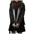 thumbnail image 6 of Azrian Ladies Winter Lining Puffer Coat Hooded - Long Coat Jacket with Metal Zipper Warm Thick Hooded Overcoat(Black,M), 6 of 9