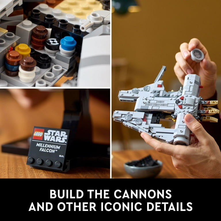 LEGO Star Wars A New Hope Millennium Falcon 25th Anniversary Buildable Starship Model Collectible Star Wars Home Decor Building Set for Adults