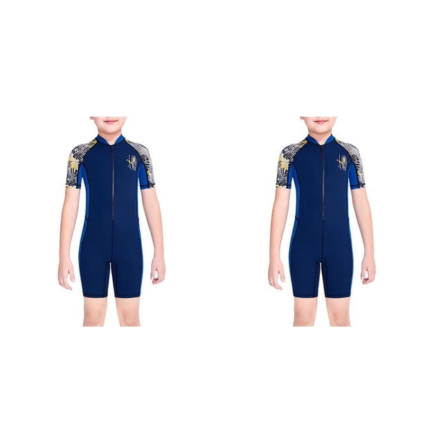 Traje de buceo Wosthever Neopreno para niños Pantalones de manga corta Azul oscuro L 2Conjunto