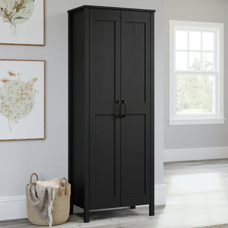 UPC 042666102605 product image for Sauder Two-Door Storage Cabinet  Raven Oak Finish | upcitemdb.com