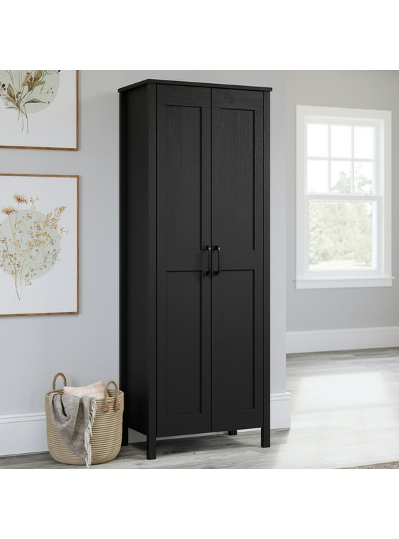 Sauder Two-Door Storage Cabinet, Raven Oak Finish