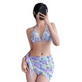 thumbnail image 1 of Women Flower Print Swimsuits Ladies Bathing Suit 3 Pieces Split Swimwear Stylish Swimming Costume Set for Beachwear XL Pink, 1 of 4
