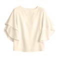 thumbnail image 5 of IUYRTFE Women's Crew Neck Batwing Sleeve Top Loose Fit Casual Summer Blouse, 5 of 5
