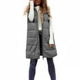 thumbnail image 7 of Womens Long Puffer Vest Quilted Hooded Full Zip Vest Padded Sleeveless Coat Jackets With Pockets, 7 of 7