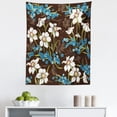 thumbnail image 1 of Brown and Blue Tapestry, Daffodils Cornflowers Pattern Nature Inspired Floral Bouquet Design, Fabric Wall Hanging Decor for Bedroom Living Room Dorm, 5 Sizes, Brown Blue Green, by Ambesonne, 1 of 1