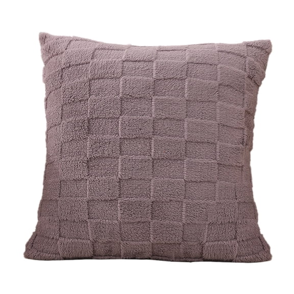 Grey Velvet Cushion Cover For Sofa And Chair Lumbar Support 17.7X17.7 Inches With Hidden Zipper And Durable Polyester Material