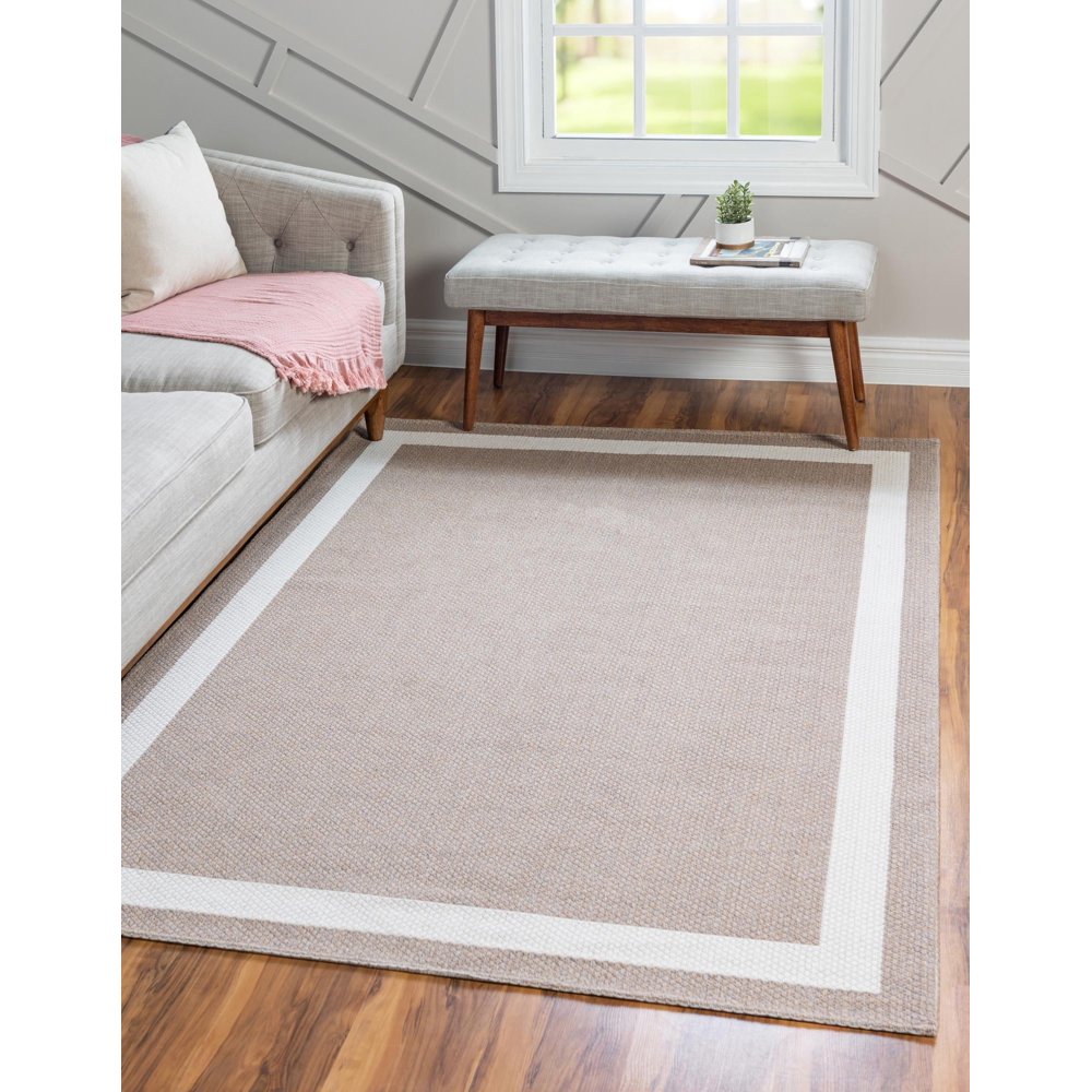 Collection Rug 6' x 9' Taupe Flatweave Rug Perfect
