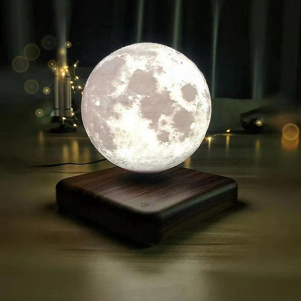 Lámpara De Luna Levitante,Lámpara De Luna Flotante De 3 Colores,Flotando Y Girando En El Aire Libremente con Luz De Noche De Luna De Brillo Ajustable para Regalos Únicos,Habitación