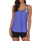 thumbnail image 1 of Tankini push up con espalda en T, estampado a rayas y tirantes, con pantalones cortos para mujer, 1 of 3
