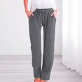 thumbnail image 6 of Women's Straight Leg Corduroy Trousers with Elastic Waist Comfortable Loose Fit Long Pants for Everyday Wear, 6 of 9