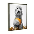 thumbnail image 4 of Stupell Industries Dog & Autumn Leaves Holiday Painting Gray Floater Framed Canvas Art Print Wall Art, 17 x 21, 4 of 10