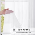 thumbnail image 4 of Chyhomenyc White Sheer Valances for Windows for Living Room, Light Filtering Solid Small Kitchen Valance Curtains, Short Voile Topper Window Treatment for Bathroom, Each 42"W x 14"L Inches, 2PCS, 4 of 8