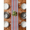 thumbnail image 6 of Retro Marine Turtle Table Runner-36 Inch Long Red Blue White Geometric Stripe Table Runners Linen Burlap Tablerunner for Kitchen Dining Room Holiday Party, 6 of 9