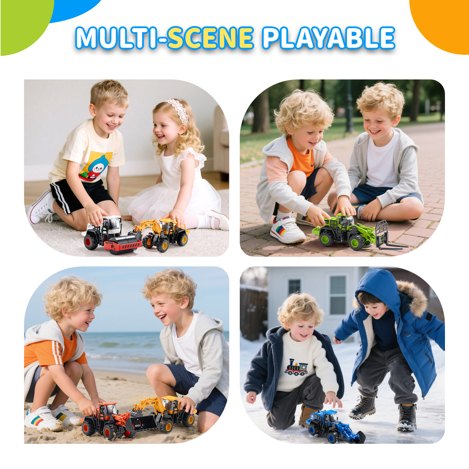 Dimoarch Construction Trucks 5-Piece Friction Toy Set photo 8