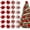 Red, variant on 24PCS Christmas Poinsettia with Clips Glitter Artificial Flower Winter Party Supplies for Xmas Tree Ornament Wedding Birthday Wreath Decoration