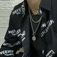 thumbnail image 3 of Stainless Steel Smiley Face Crying Face Necklace for Men Boys Rotatable Cute Smile Pendant, 3 of 5