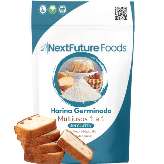 Harina Germinada Multiusos 1 a 1 | SIN GLUTEN | Avena, Mijo y Arroz | 680 g