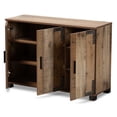 thumbnail image 3 of Baxton Studio Cyrille Modern Farmhouse Rustic 3-Door Shoe Cabinet, 3 of 10