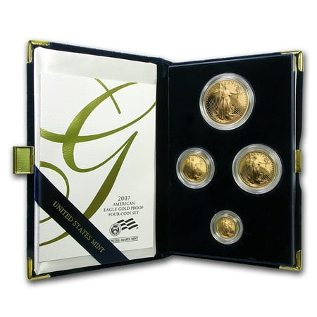 2007-W 4-Coin Proof Gold American Eagle Set (w/Box & COA)
