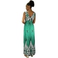 thumbnail image 3 of Peach Couture Womens Paisley Print Smocked Waist Surplice Bodice Tank Maxi Dress, 3 of 3