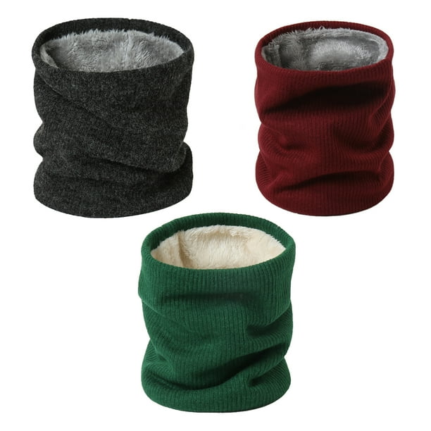 Polainas de cuello de invierno para hombres, paquete de 3, calentador de cuello para hombres y mujeres con forro polar para clima frío, bufanda para hombre, funda para mascarilla de esquí