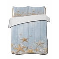 thumbnail image 2 of Quilts Full Size, Starfish Summer Beach Soft Comforter Bedding Set for Bed, Coastal Ocean Wooden Sea Shell Lightweight Quilted Bedspread with Pillow Cover(2 Pieces) for All Season, 78x90 Inch, 2 of 6