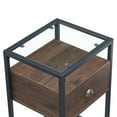 thumbnail image 5 of VECELO Tempered Glass Top Nightstand with Drawer, Modern Bedside/Sofa Side End Table for Bedroom Living room, Brown, 5 of 7