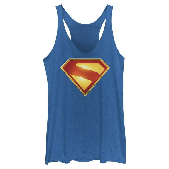 Womens Superman Classic Letter Logo Racerback Tank