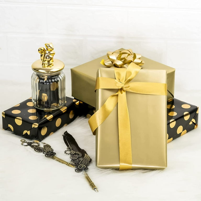 Reversible Gift Wrapping Paper, Black and Gold Foil (30 In x 16 Ft, 3  Rolls), PACK - Fred Meyer
