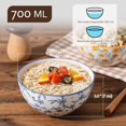 thumbnail image 2 of Ceramic Cereal Bowl Set of 4 - Colorful Porcelain Soup Bowls with Floral Patterns - 6-Inch Perfect for Serving Breakfast, Salad, Oatmeal, Rice - 23.6 OZ (700 ml), 2 of 2