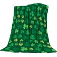 thumbnail image 4 of Super Soft Cozy Flannel Fleece Blanket St. Patrick''s Day Lightweight Comfy Throw Blanket for Bed/Couch/Sofa/Camping- Green Lucky Shamrocks Irish Clover 39 x 49 Inche, 4 of 6