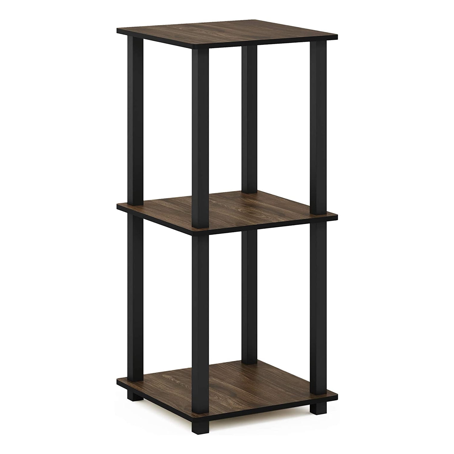 Furinno Simplistic End Table, Set of Two, Columbia Walnut/Black
