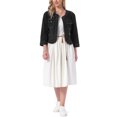 thumbnail image 2 of INSPIRE CHIC Women's Denim Jacket Collarless 2026 Cardigan Long Sleeve Jean Jackets 2XL Black, 2 of 6