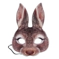 thumbnail image 1 of Couverture de Visage d'Animal de Pâques Demi-Visage Lapin pour Costume de Mascarade Accessoires de Cosplay de Fête, 1 of 6