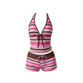 thumbnail image 4 of Women's Two Piece Swimsuits Tankini Tops with Boy Shorts Halter Neck High Waisted Bathing Suit, 4 of 4
