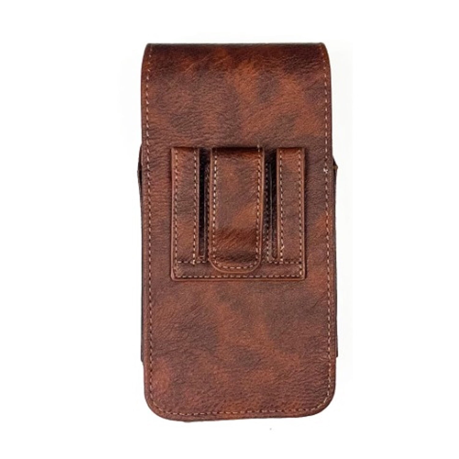 EVO 6" Soft Vertical Leather Pouch - Brown
