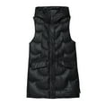 thumbnail image 6 of WNEGSTG Puffer Jackets Womens Womens Long Version Vest Quilted Faux Down Filled Hooded Vest Suitable for Autumn and Winter, 6 of 6