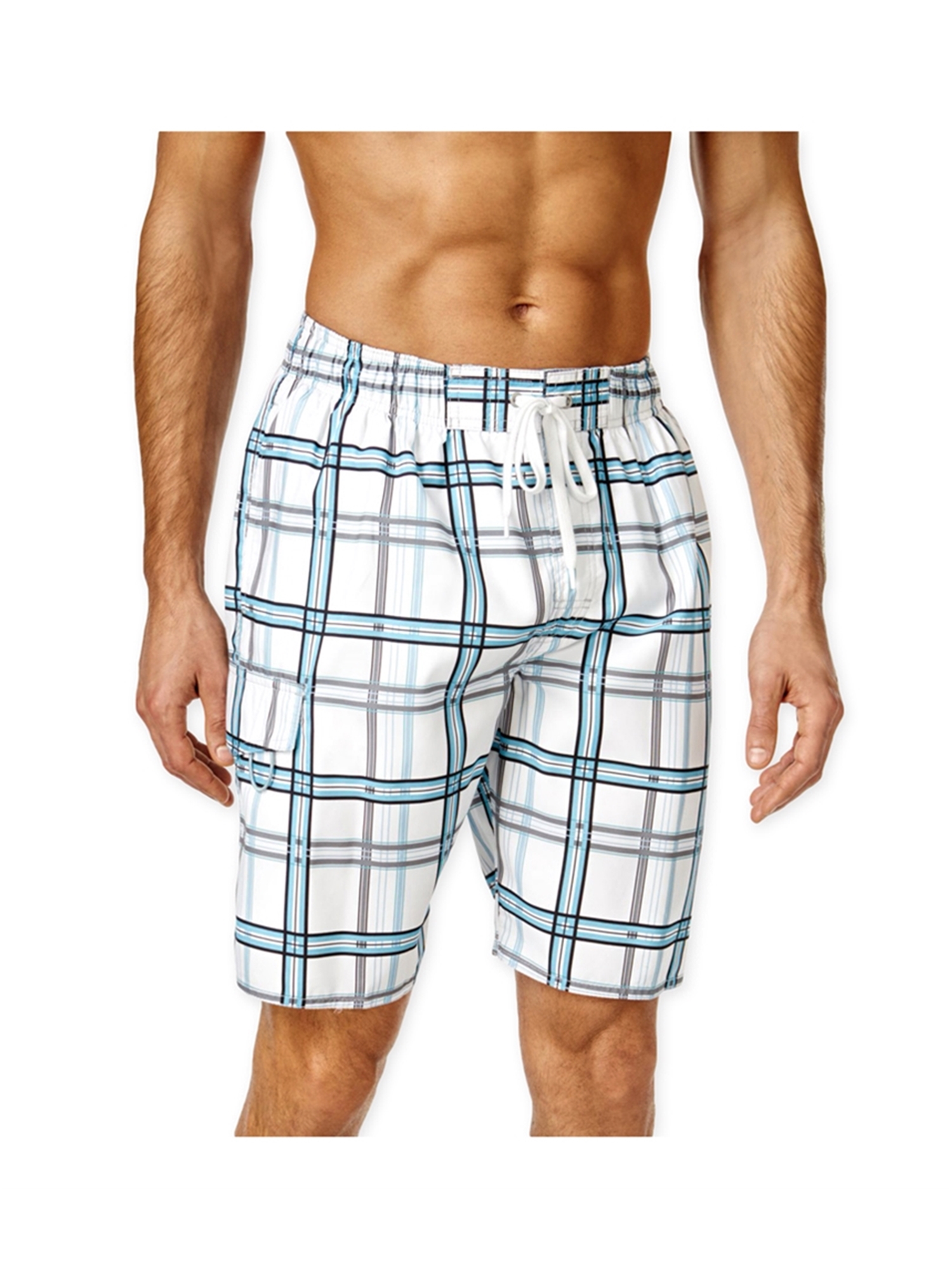 Newport Blue Mens Plaid Swim Bottom 
