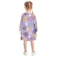 thumbnail image 3 of Girls' long-sleeved dress Cute Colorful Flowers Girls' A-line dress with ribbed cuffs Soft and comfortable, 3 of 6
