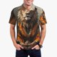 thumbnail image 1 of Balery Jungle Meditating Lion Camisa Polo de Hombre con Estampado, de Manga Corta y Tejido Medio, Camisa Tipo Golf Polo-3X-Large, 1 of 6