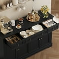 thumbnail image 2 of Homfa Buffet Cabinet with Drawers, 53.5”W Sideboard Storage Cabinet with Adjustable Shelf for Kitchen Dining Room, Black, 2 of 7