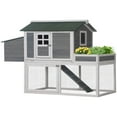 thumbnail image 2 of PawHut 63" Chicken Coop Wooden Poultry Hen Hutch House Nesting Cage w/ Planter, 2 of 9