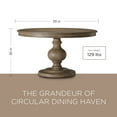 thumbnail image 4 of Open Box Maven Lane Zola Traditional Round Wooden Dining Table in Antiqued Grey, 4 of 6